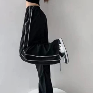 Y2K Baggy Cargo Pants Women Baggy Elastic High Waist Hip Hop Straight Wide Leg Pants