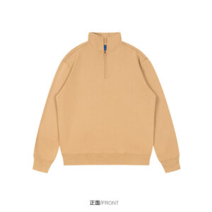 A-N3026 85% Cotton 350gsm half-zip stand-collar sweatshirt