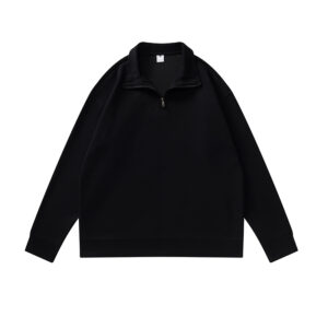 XY-A7019 71% Cotton 300gsm half-zip stand-collar sweatshirt