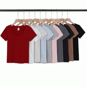 XT-UDS-TH07 U Neck, 92% cotton, 8% spandex 230gsm Female T Shirt