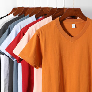 A-T220V# V Neck 210gsm 100% Cotton Unisex T Shirt