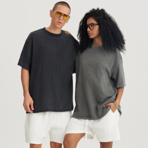 XY-280X 280gsm 100% Cotton Washed Dropped-shoulder Unisex T Shirt