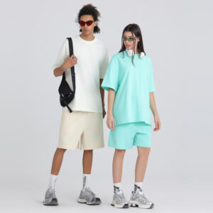 XY-T275500 275gsm 100% Cotton Heavyweight American-style oversized short-sleeve T-shirt Unisex T Shirt - U.S. Size